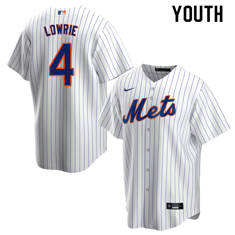 Nike Youth #4 Jed Lowrie New York Mets Baseball Jerseys Sale-White